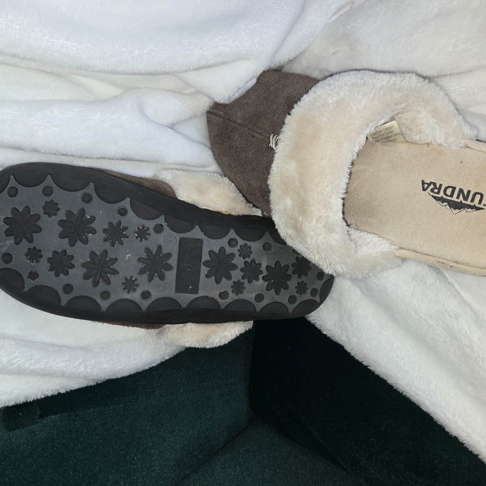 Warm Brown and Cream Slippers